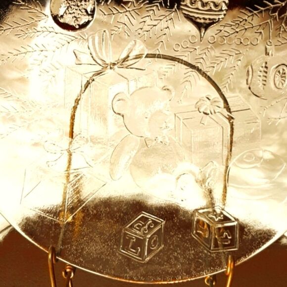 Home interior Christmas Etched Teddy Bear‎ Glass Serving Tray 13 - Picture 4 of 7